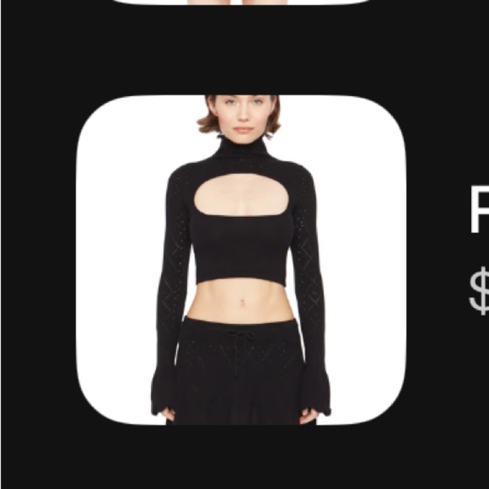 Danielle Guizio cutout turtleneck knit top xxs.